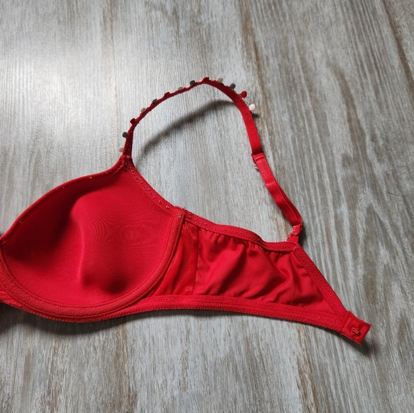 Intense By Marie Jo Red T Shirt Bra Underwire Colorful Detail Size 34B - Picture 9 of 10